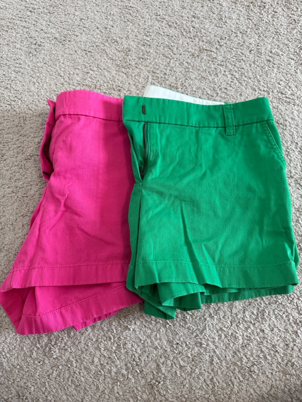 2-Pair Women's J. Crew Pink and Green Shorts